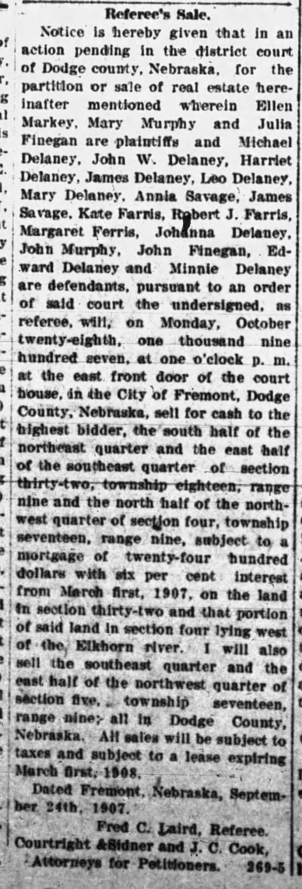 Clipping from Fremont Tribune
